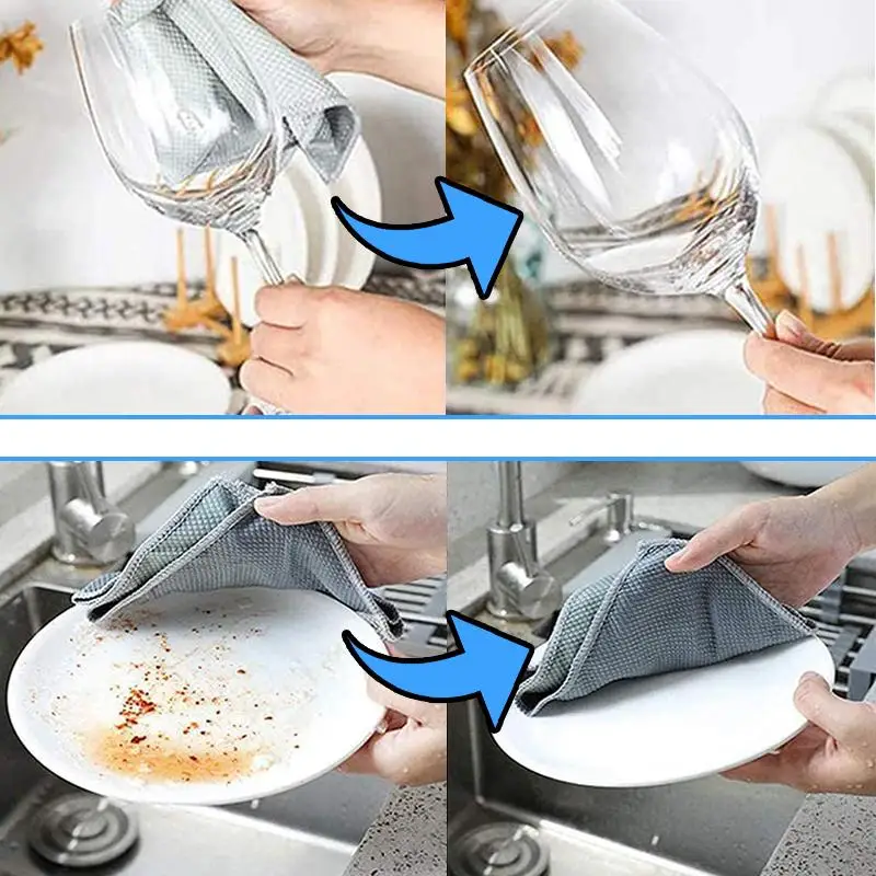 10pcs/5pcs 40*30cm NanoScale Streak-Free Miracle Cleaning Cloths Reusable Easy Clean Home Kitchen Supplies Towels | Дом и сад