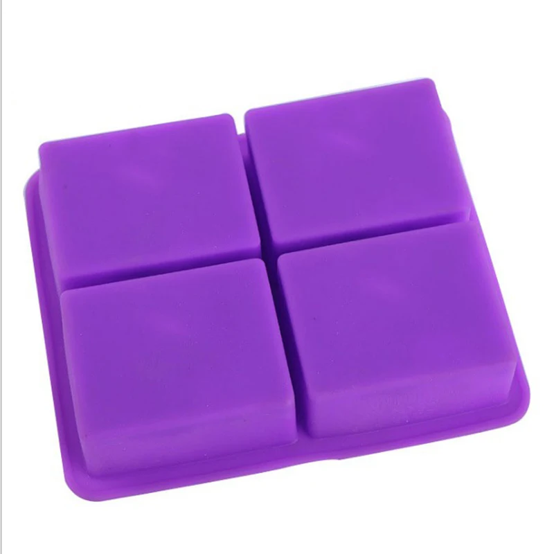 Силиконовая форма для мыла сделай сам 4 ячейки прямоугольное мыло с тиснением