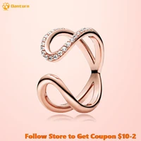 2020 new 925 sterling silver pink wrapped open infinity ring rose gold rings for women engagement jewelry anniversary
