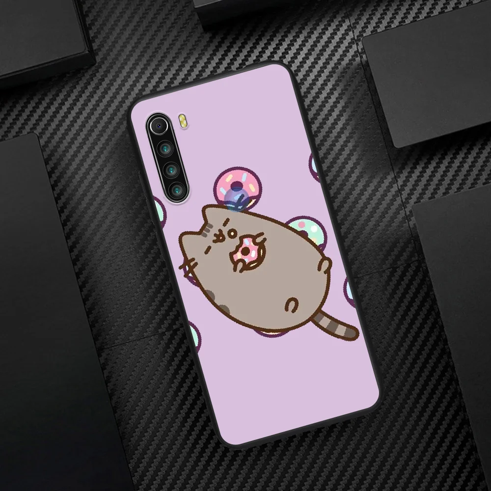 

Cute Cartoon Pusheen Cat Phone Case Cover Hull For XIAOMI Redmi 7 7A 8 8A 9 9C Note 6 7 8 9 9S K20 Pro K30 black Etui Silicone