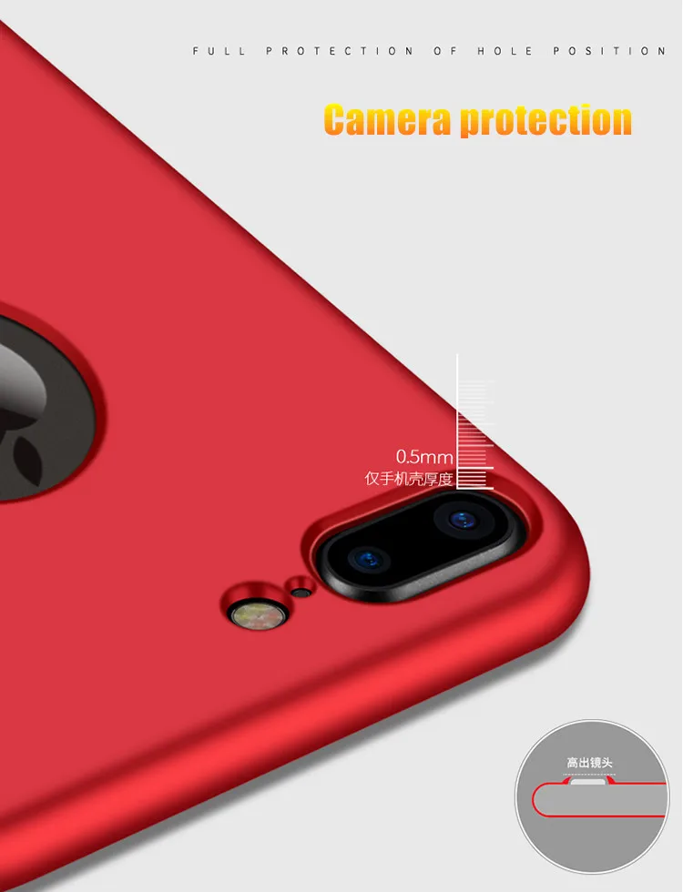 Чехол для iPhone 7, 6, 6 S, X, 8 Plus, XS, 360, полный Чехол, тонкий матовый мягкий чехол из ТПУ для iPhone 7, XR, XS, MAX, красный чехол для телефона