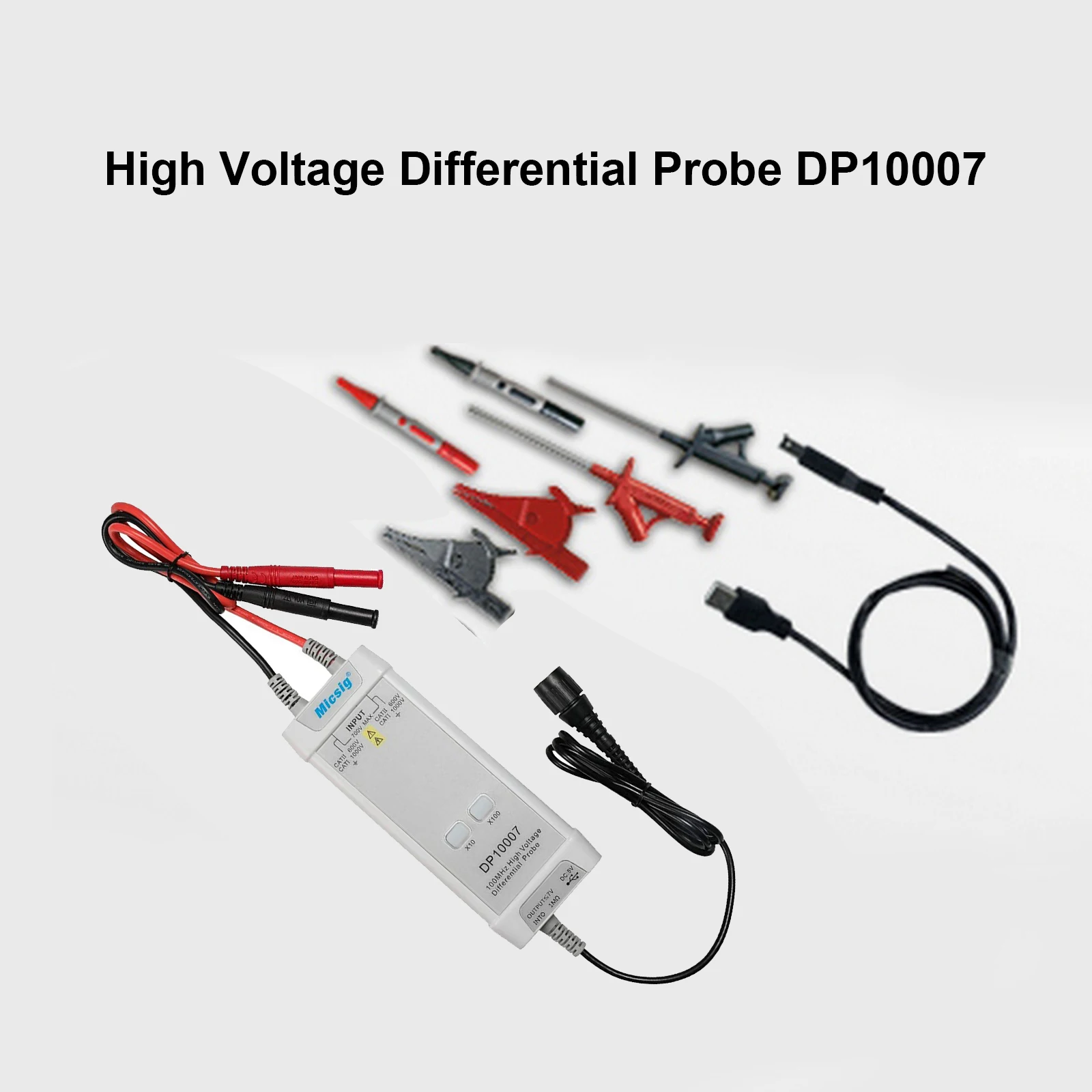 DP10007 Oscilloscope Probe 100MHZ 700V High Voltage Differential Kit Accessory 10X/100X Attenuation Rate high quality |