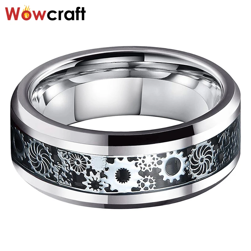 Обручальные кольца из карбида вольфрама для мужчин и женщин с черной