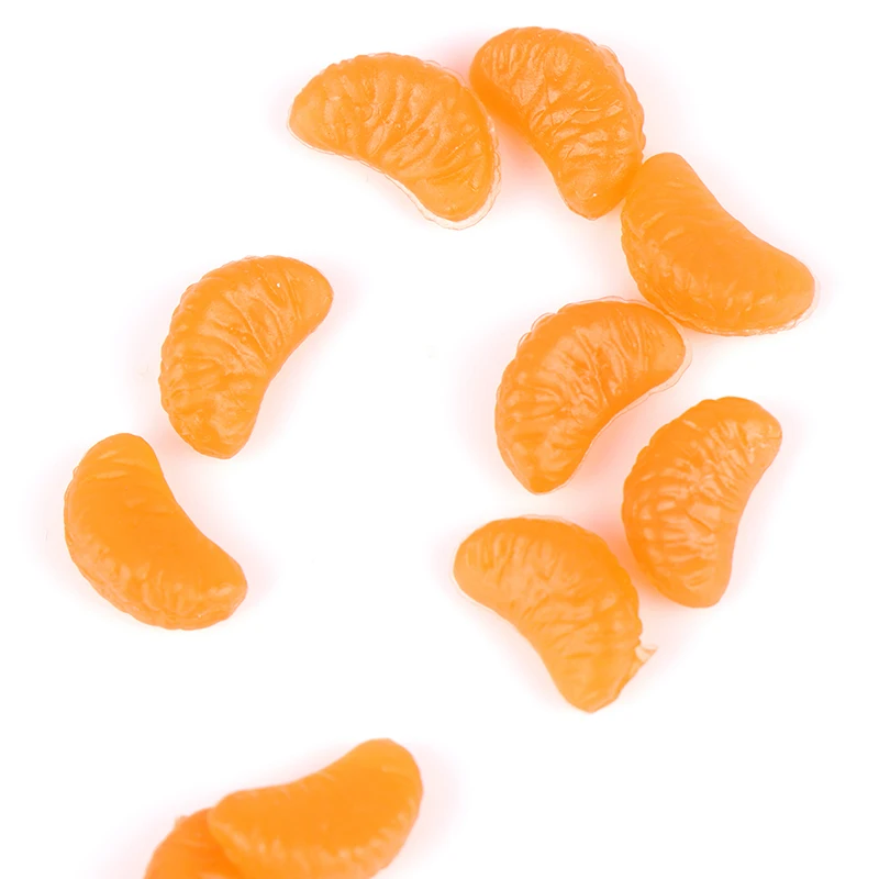 

10PCS DIY Simulation food Slime Charms Mini Orange Petals Resin Plasticine Slime Beads Accessories Making Supplies For Craft