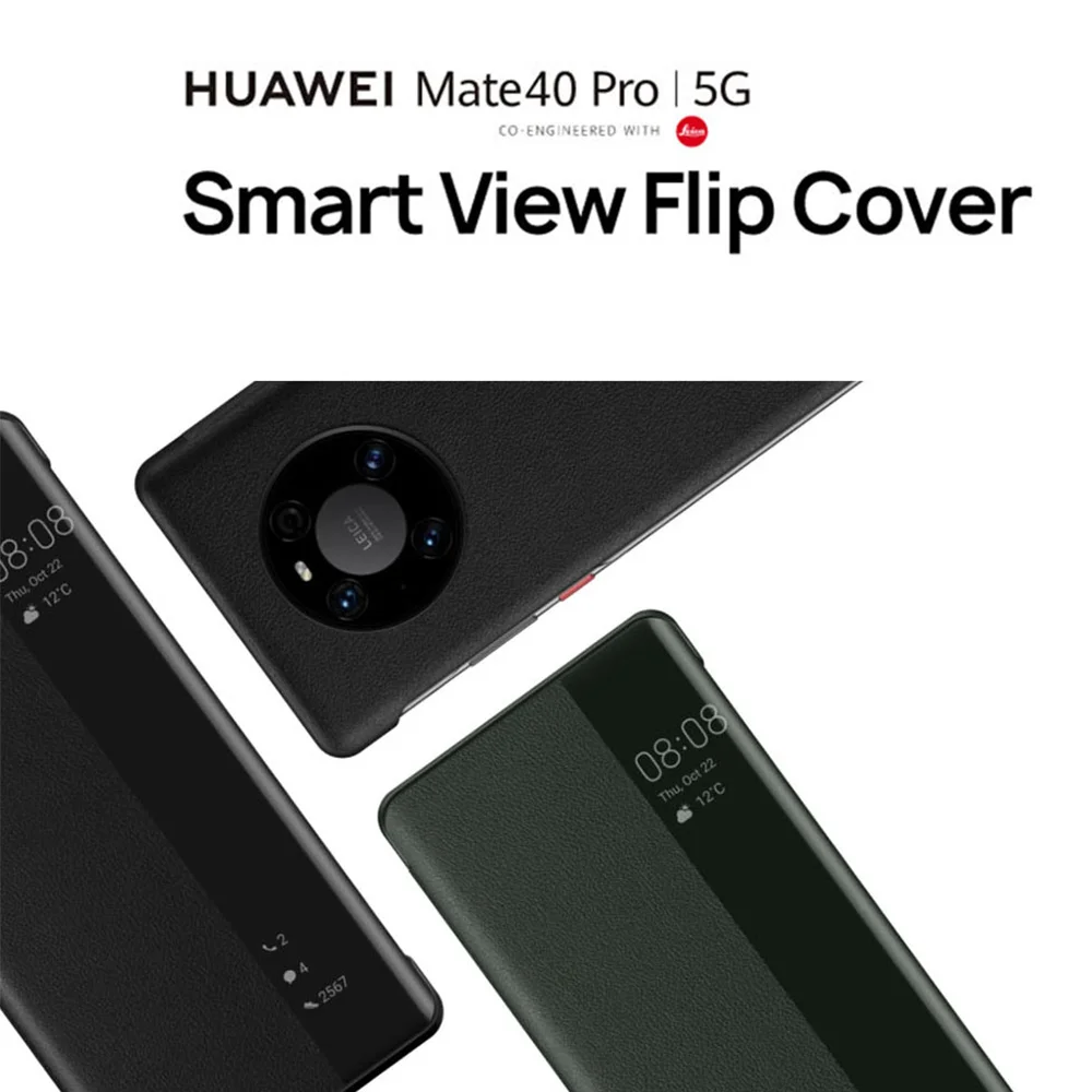 original huawei smart view cover phone protection cover for mate 3030 promate 4040 profor mate 40 pro flip case auto sleep free global shipping
