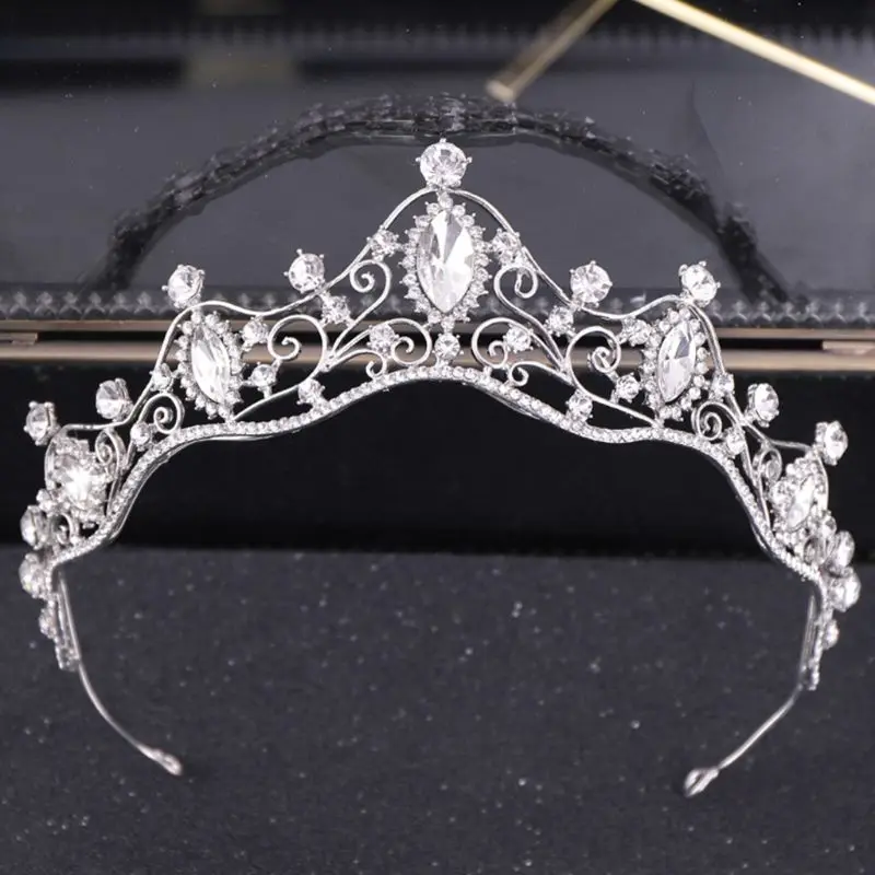 

Bride Princess Rhinestone Inlay Headdress Fashion Women Bridal Crown Tiaras Wedding Party Hair Jewelry Accessories