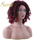 Кроше с эффектом омбре, волосы с лоскутами, парики средней длины, синтетические дреды, парик для африканских женщин, черные, коричневые парики жуков