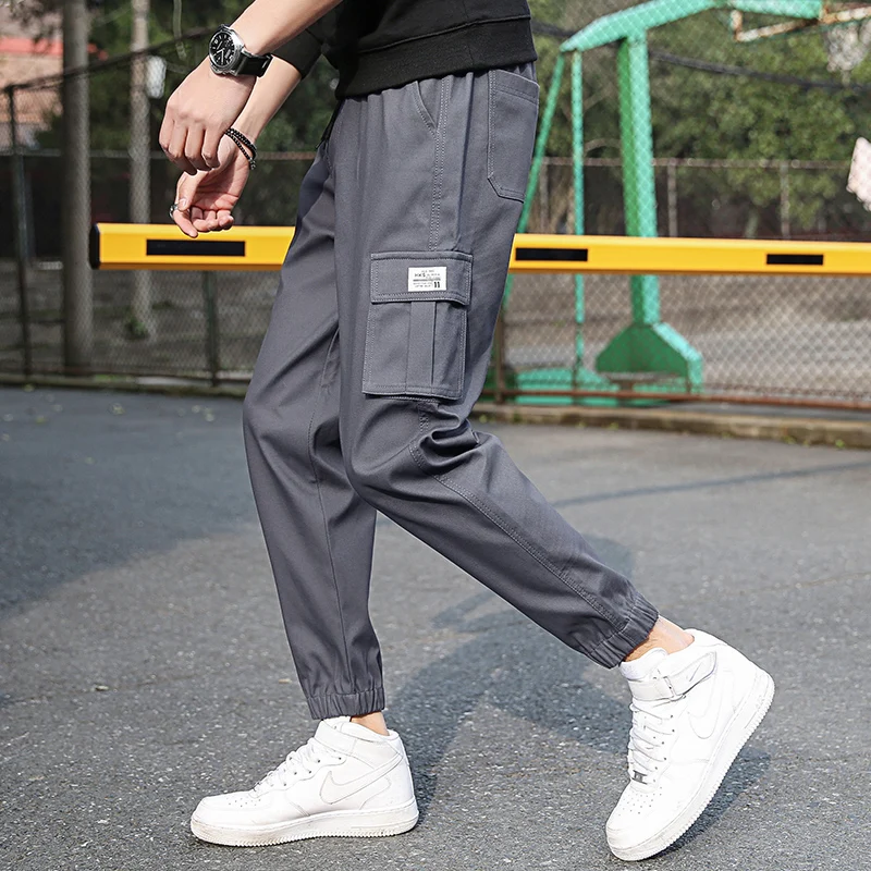 

Men Cargo Pants 2021 Hip Hop Casual Joggers Trousers 95% Cotton Pants Fashion Casual Streetwear Pants Sweatpants Men's Pants