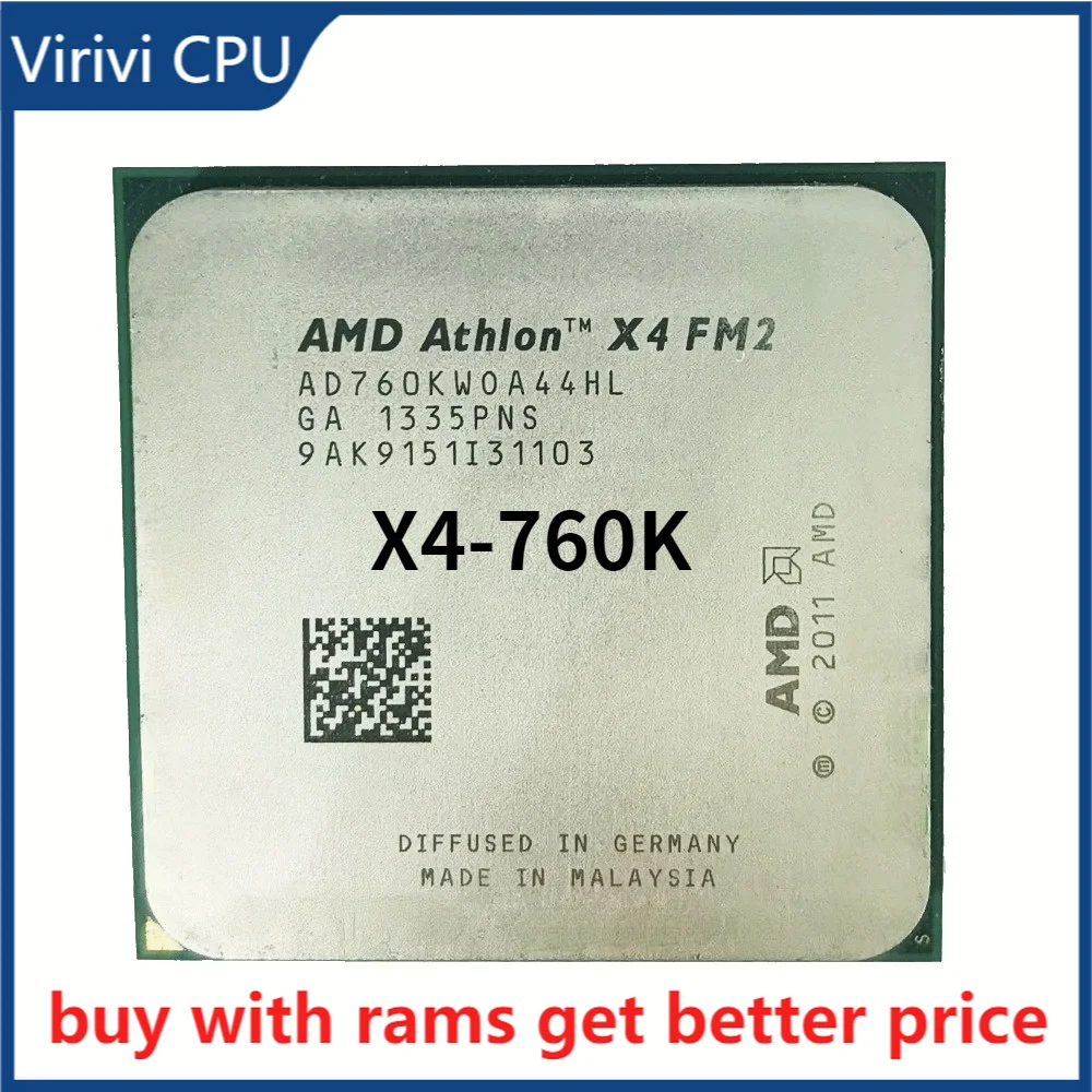 

AMD Athlon X4 760K 760 K 3.8G 100W AD760KWOA44HL Socket FM2