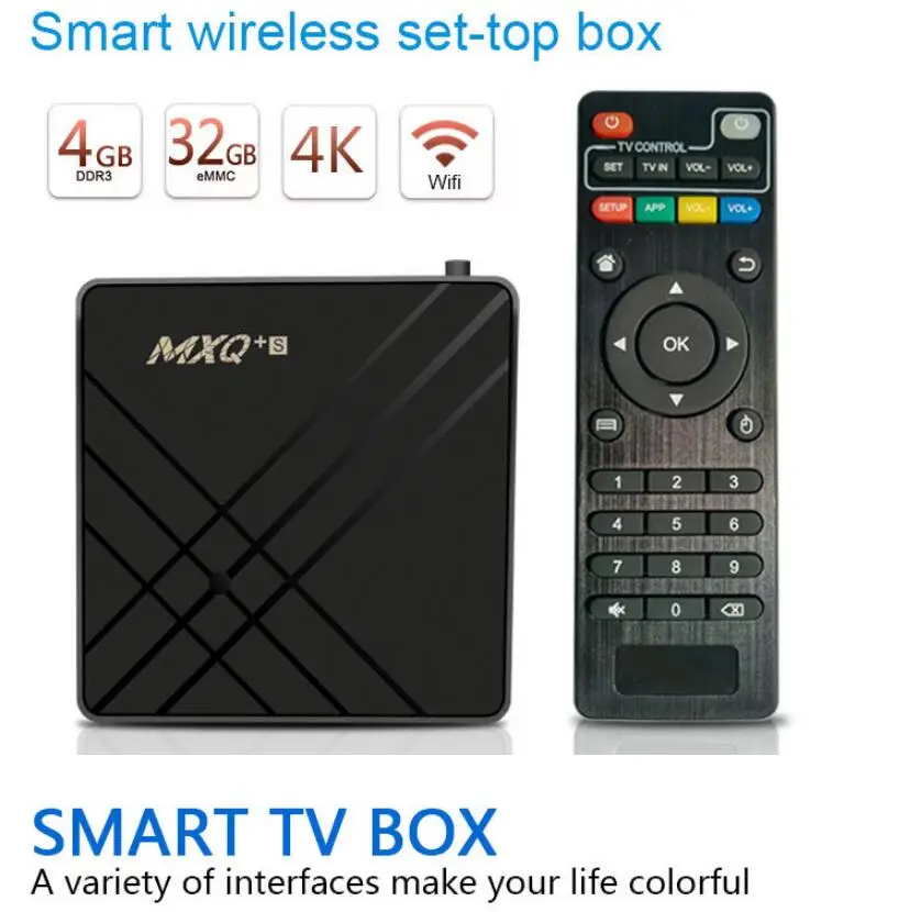 

Smart TV BOX Smart Network Set-top Box MX Android 9.0 Amlogic S905 MXQ+S Pro 4K HD 2.4G WIFI MX+TV BOX WiFi