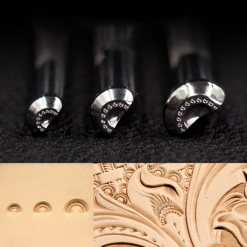 

Hand-stitched tool Handmade Leather Carving Leather Art Leather Special Printing Tool Sets Stamen flower heart pattern 3 shapes