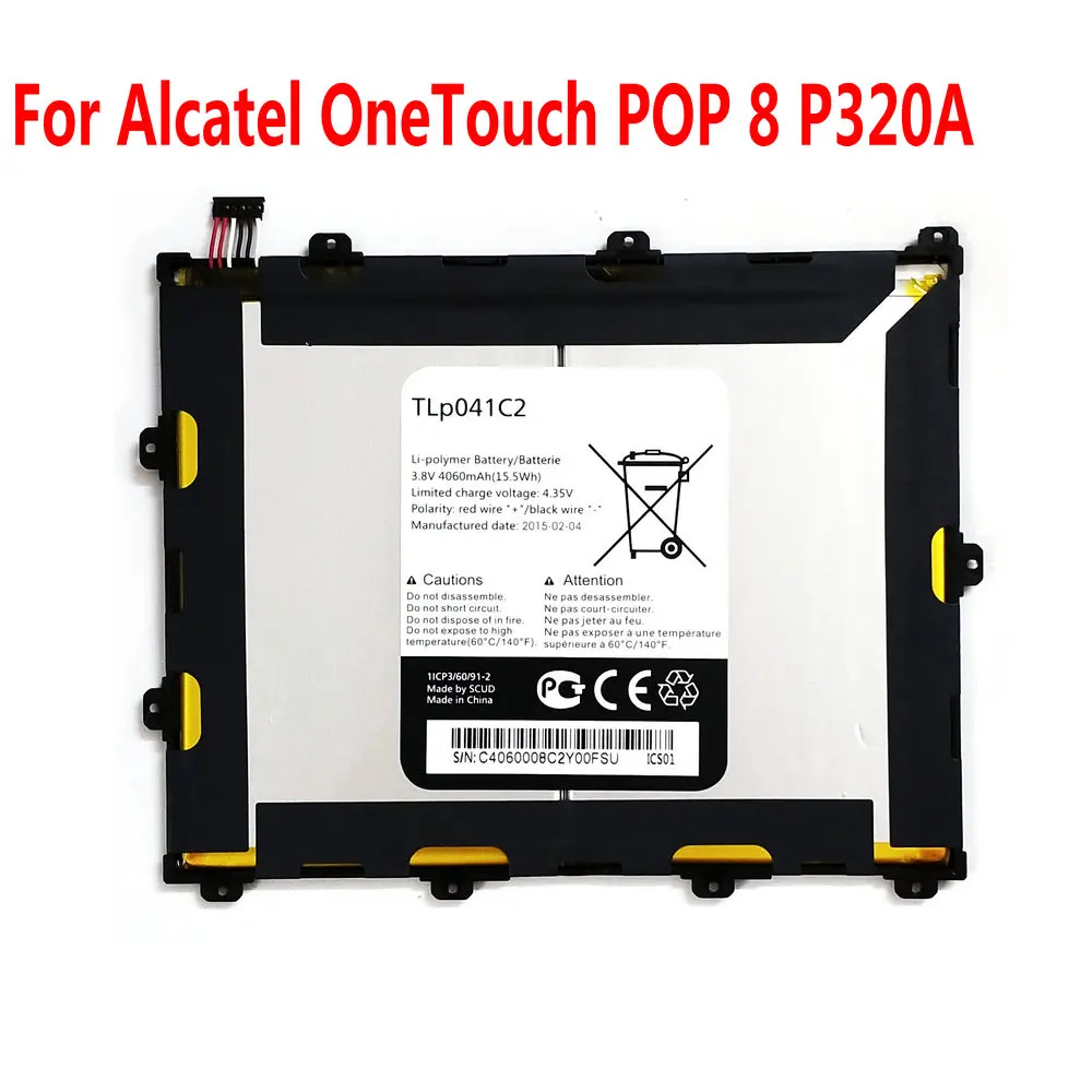 Оригинальный аккумулятор 4060 мАч TLp041C2 / TLp041CC для Alcatel OneTouch POP 8 P320A планшетный