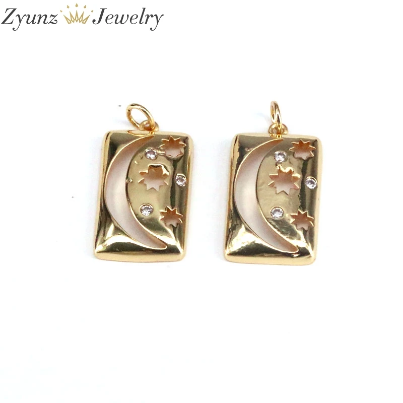 

10PCS, DIY Jewelry Making Fashion Rectangle Charms Pendants for Necklace Gold Silver Color Crystal Tag Pendants