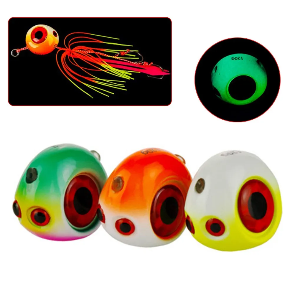 

60/80/100/150/200g Fishing Equippment Parts Lead Jigging Skirt Head Fishing Lure Bait Jig DIY Replace Eye tackle Accessories