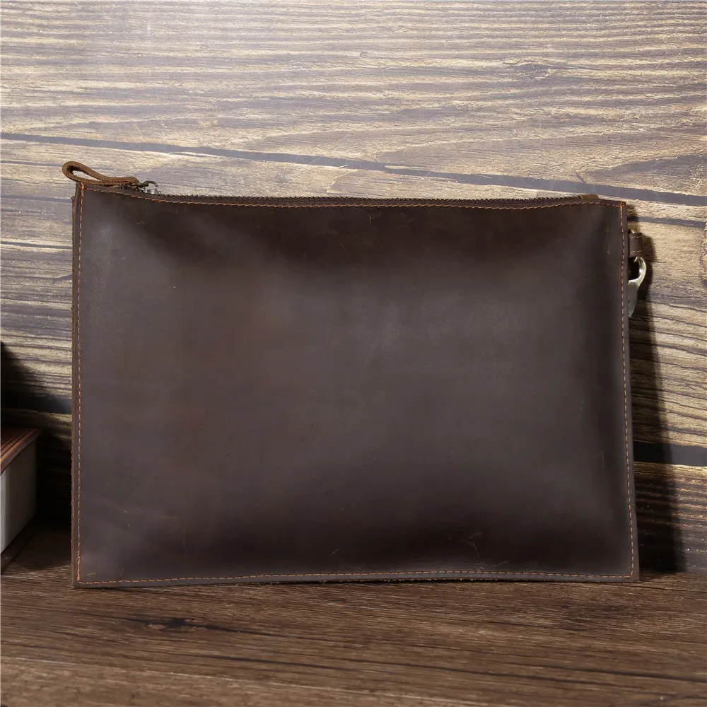 Men's Clutch Bags Genuine Leather Hand Bag Male Long Money Wallets Mobile Phone Pouch Man Party Card Holder Underarm Bag