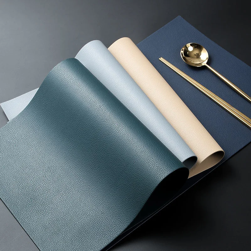 

Leather Placemats Washable Table Pad Mat Tablemats Stain-Resistant Dining Disc Bowl Coaster Non-Slip Decoration Accessories