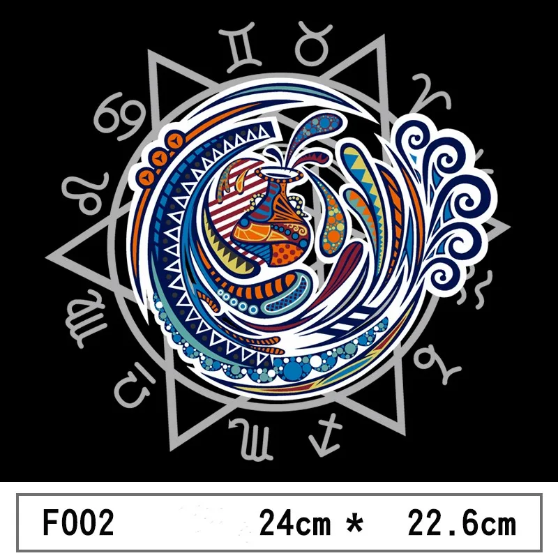 Железные нашивки на животных 12 созвездий для одежды термопереводные наклейки