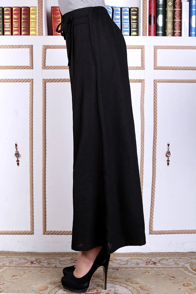 Брюки-клеш Женские в китайском стиле повседневные свободные штаны ретро