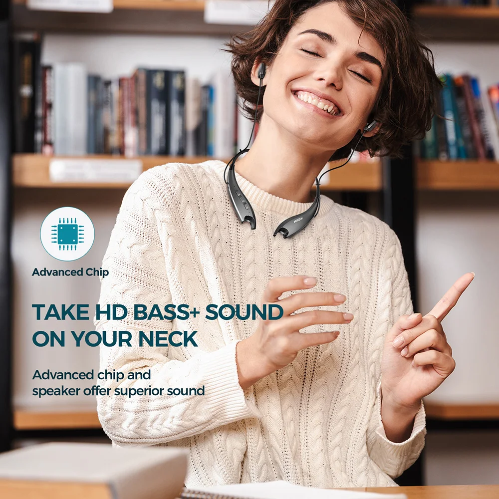 Наушники с шейным ободом Mpow Jaws Gen 5th Bluetooth 5 0 18 часов воспроизведения магнитные