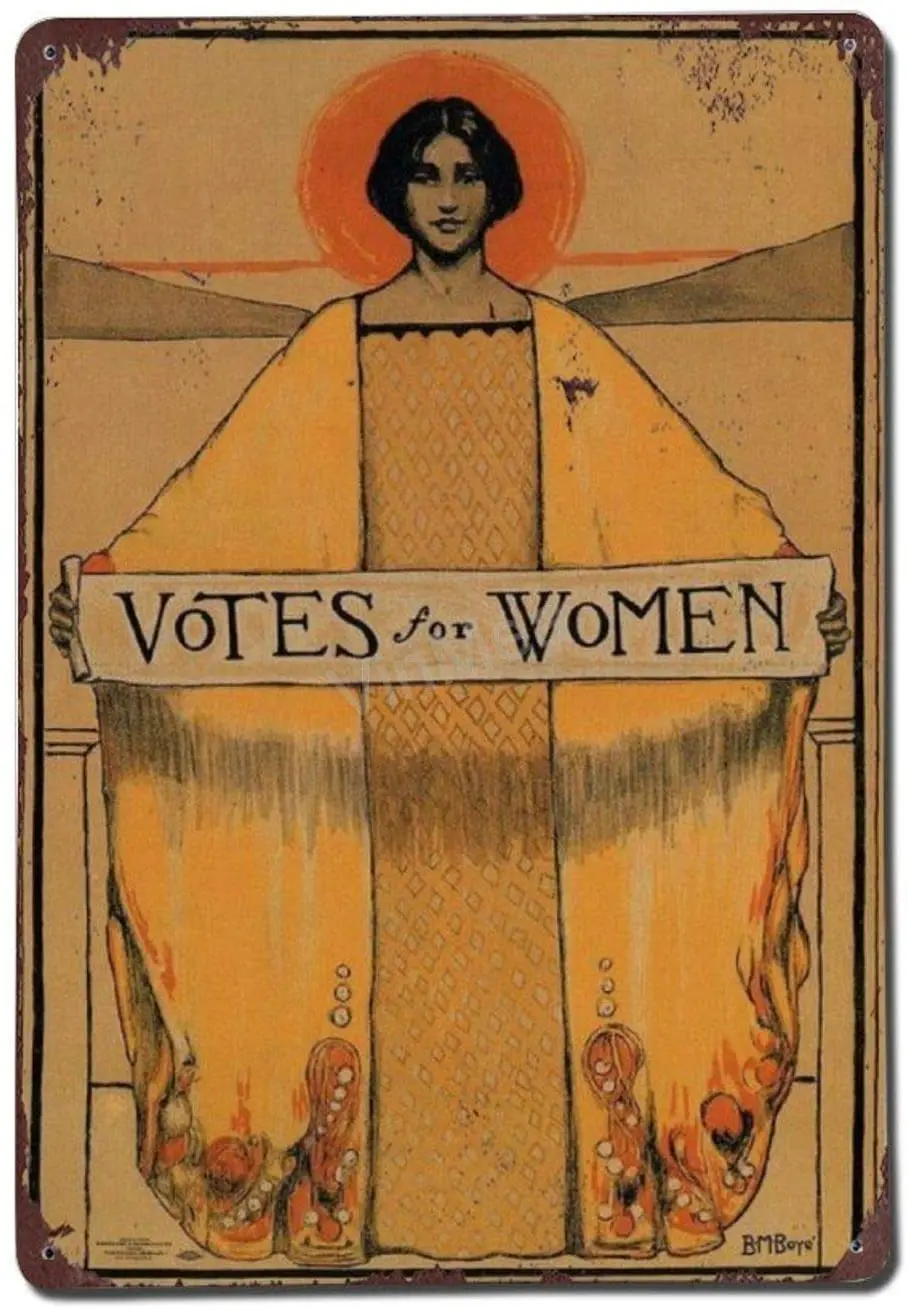 

Vintage Retro Poster Metal Sign Votes for Women Vintage Propaganda Home Wall Decor,8 X 12 Inch