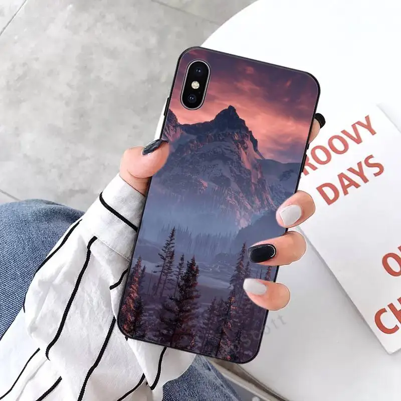 

Starry sky landscape mountain Phone Case for iPhone 11 12 mini pro XS MAX 8 7 6 6S Plus X 5S SE 2020 XR high quality funda