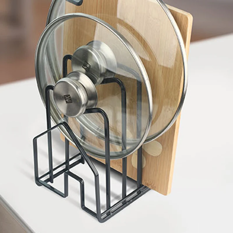 

Multifunctional Pot Lid Holder Lid Organizer Pot Lid Rack Storage Pan Lid Cover Cabinet Pantry Black Holder Rack Organizer NEW