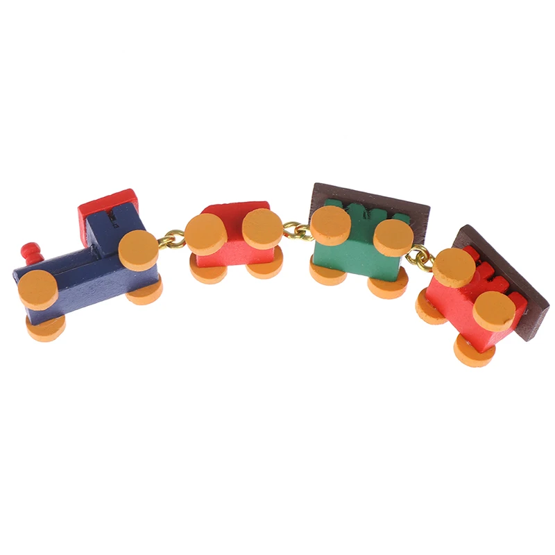 Милый набор деревянных поездов с изображением локомотива игрушка вагоны 1:12