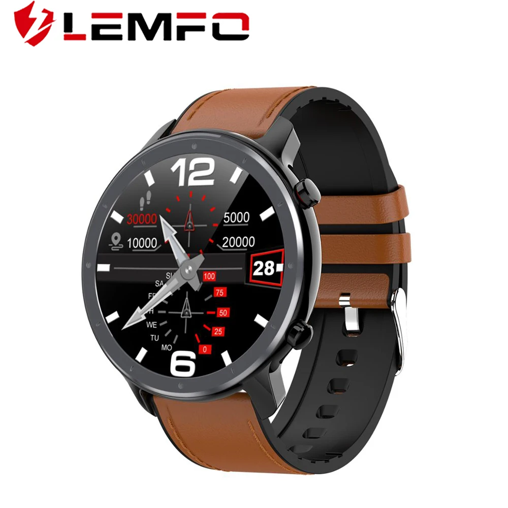 LEMFO Смарт часы Для мужчин ЭКГ Heart Rate кровяное Давление монитор 1 3 дюймов полный