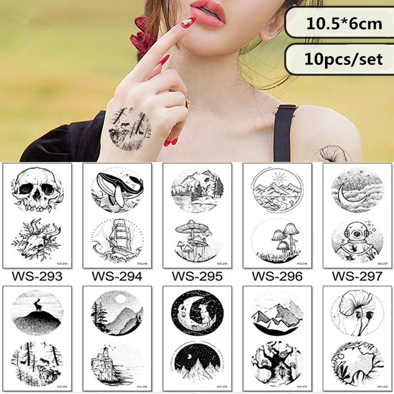 10 шт. Tatuajes Temporales пикантные горный штаны с фальш вставкой наклейки для временных