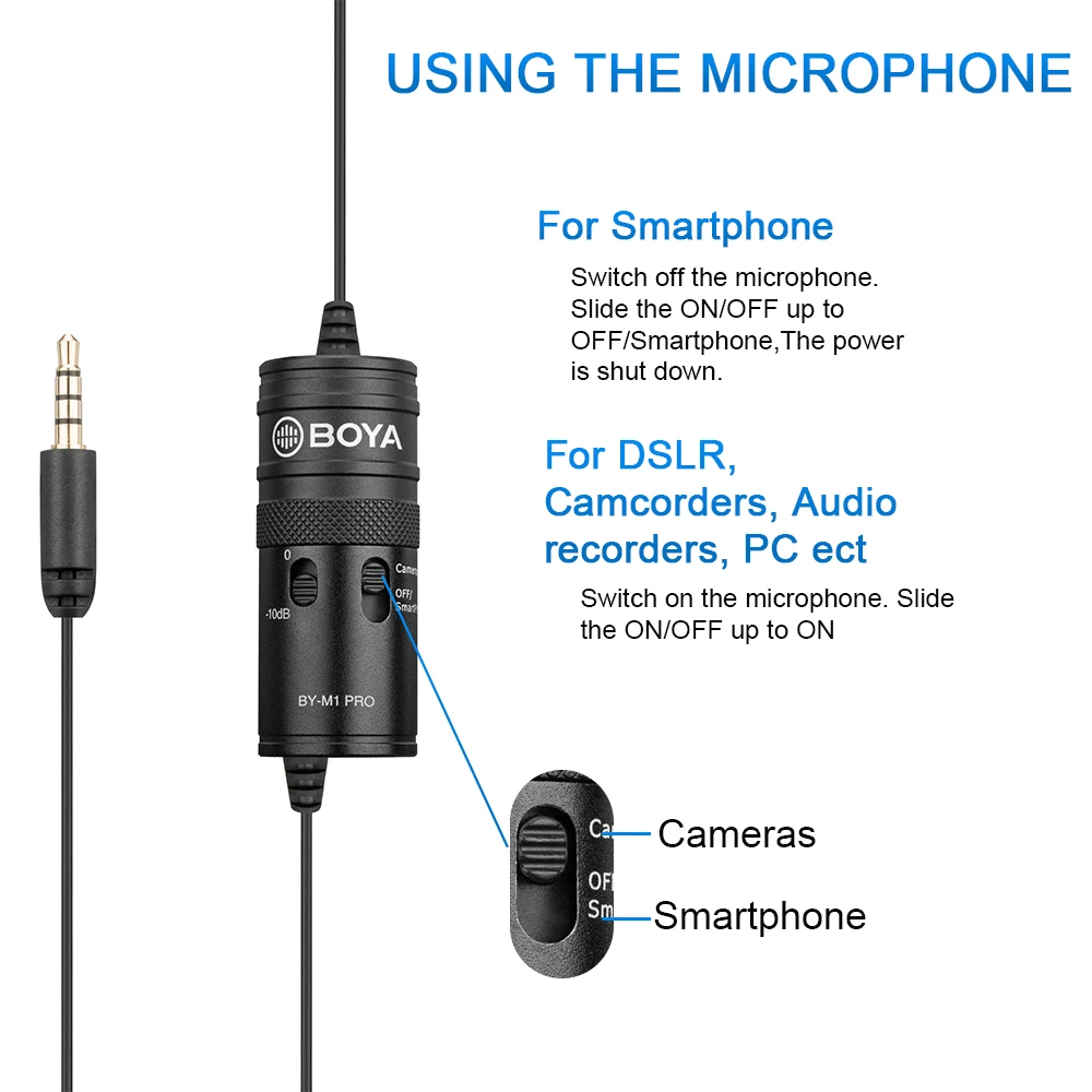 Микрофон BOYA BY-M1 Pro петличный Студийный микрофон с зажимом конденсаторный для