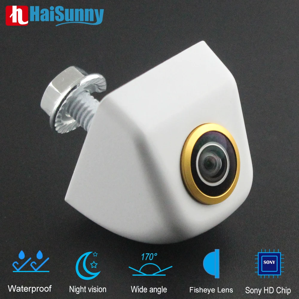 Автомобильная камера заднего вида с углом обзора 170 °, объектив «рыбий глаз» Без направляющей линии, белая Автомобильная камера заднего вида с ночным видением для AHD 1080P, монитор Android