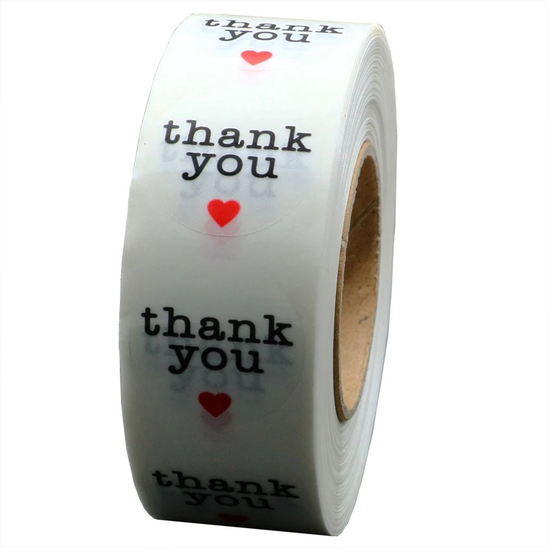 Милые прозрачные Цветочные наклейки с надписью Thank You цветок круглые для визитки