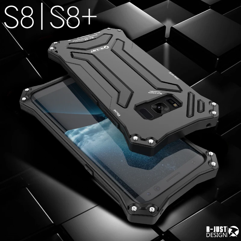 

R-just Gundam 3 In1 Waterpoof Dirtproof Shockproof Aluminum Metal & Silicon Back Case For Samsung Galaxy S8 & S8 Plus