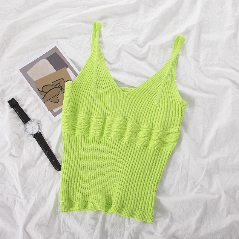 Топ женский трикотажный в рубчик без рукавов карамельных цветов | Женская одежда