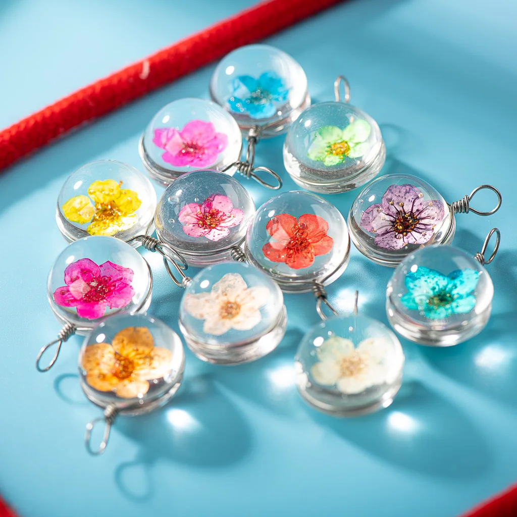 15 мм 16 #5 шт железная проволока натуральный сушеный цветок со стеклянной бусинкой