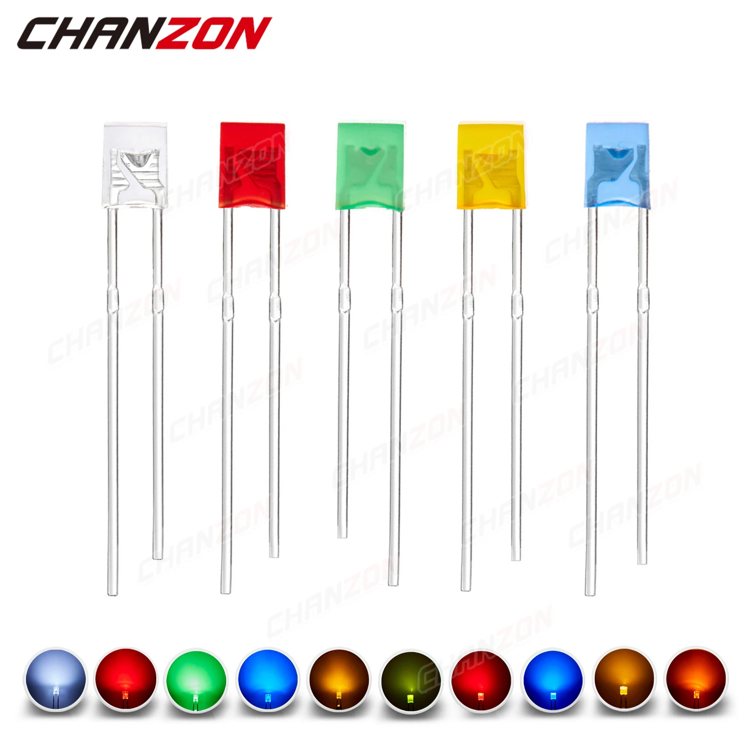 100 шт. квадратные светодиодные диоды 2x3x4 мм белый красный зеленый синий желтый