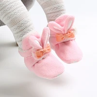 booties baby socks shoes girl winter warm cute rabbit ear toddler prewalkers soft anti slip infant newborn crib crawl shoes