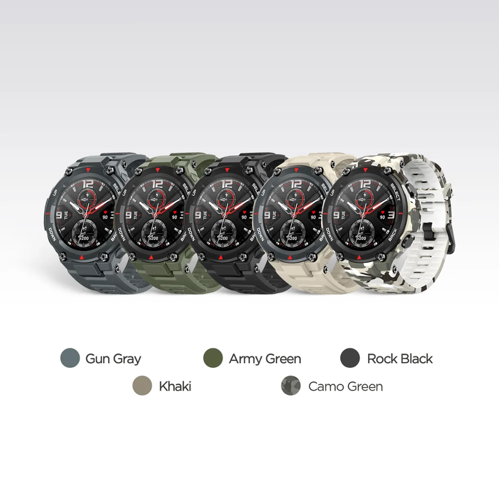 in stock 2020 ces amazfit t rex t rex smartwatch 5atm 14 sports modes smart watch gpsglonass mil std for ios android phone free global shipping