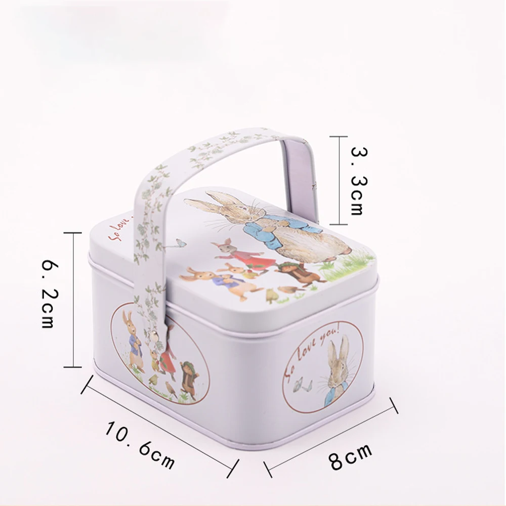 1PCs Vintage Small Suitcase Storage Tin Metal Candy Box Gift Box Earphones Box Small Suitcase Sundries Organizer Storage Can