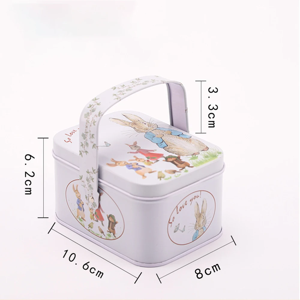 

1PCs Vintage Small Suitcase Storage Tin Metal Candy Box Gift Box Earphones Box Small Suitcase Sundries Organizer Storage Can