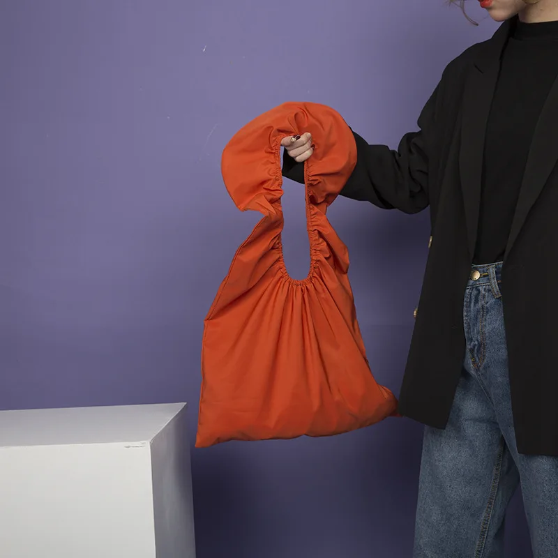 Женская сумка тоут с оборками Повседневная на плечо для покупок в Корейском