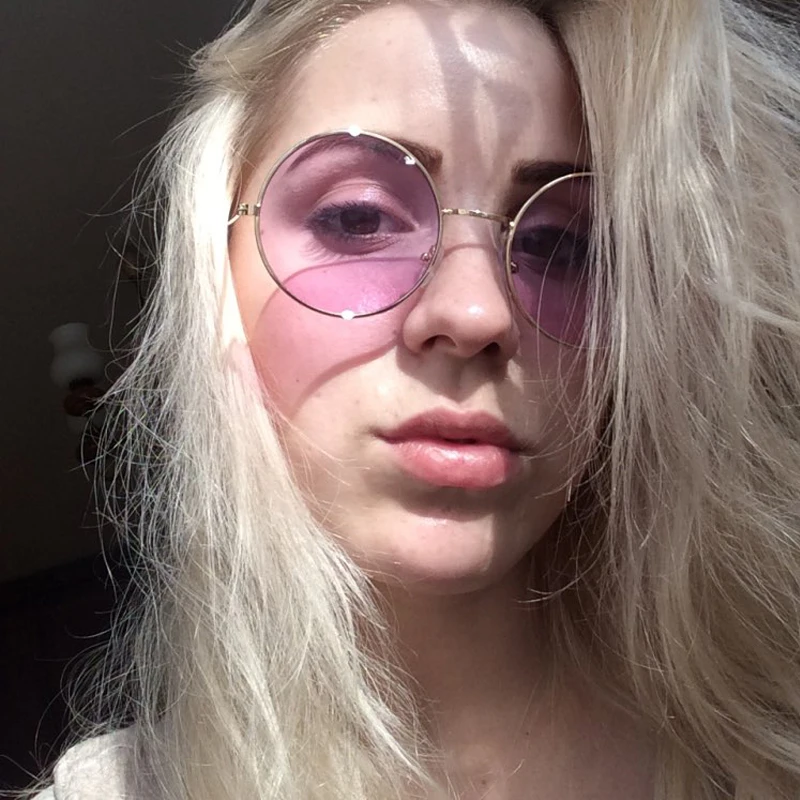 Модные разноцветные Круглые Солнцезащитные очки в стиле ретро женские