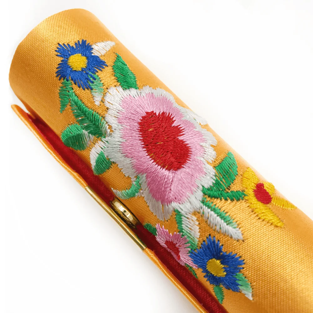 Чехол для губной помады в китайском стиле с вышивкой атласная коробка хранения