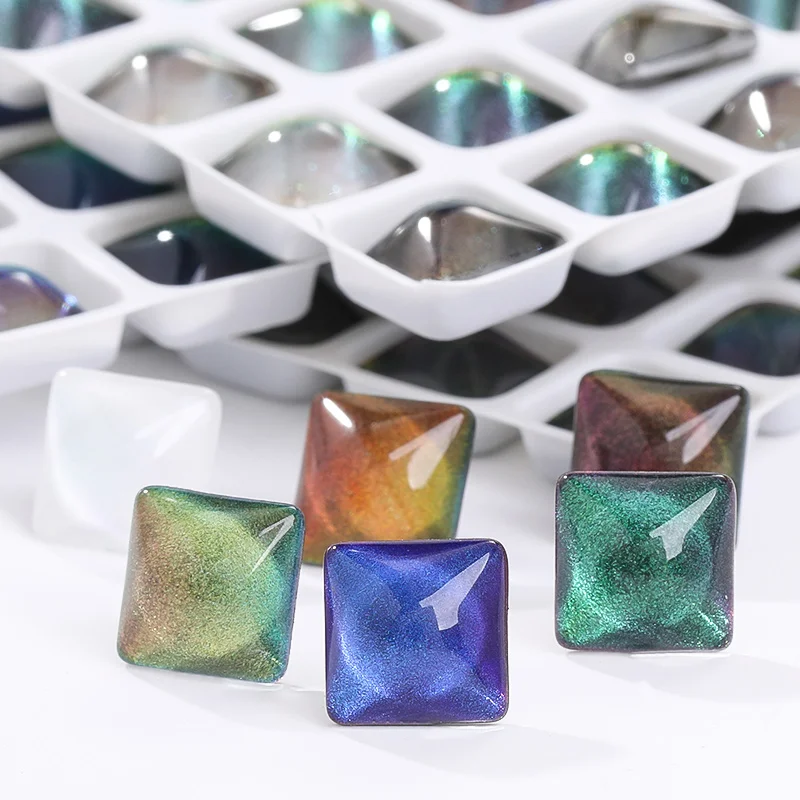 

Astrobox 6/8mm Luxury Square Starry Sky Rhinestone Glue On Nail Needlework Crystal Rhinestone For Jewelry Makng Nail Accessories