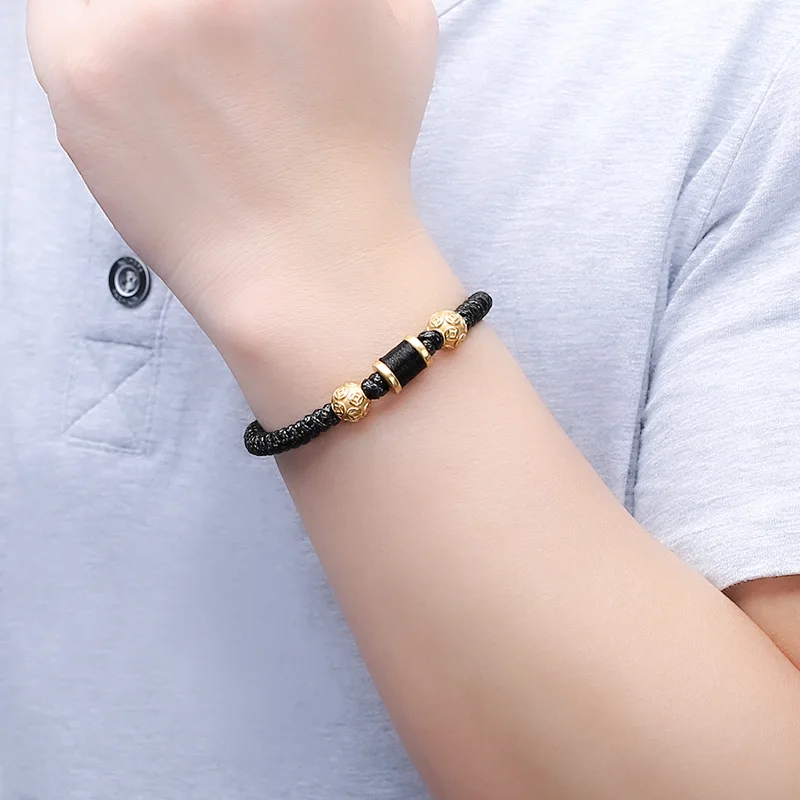 Мужские и женские браслеты на удачу BOEYCJR плетеный веревочный с бусинами браслет