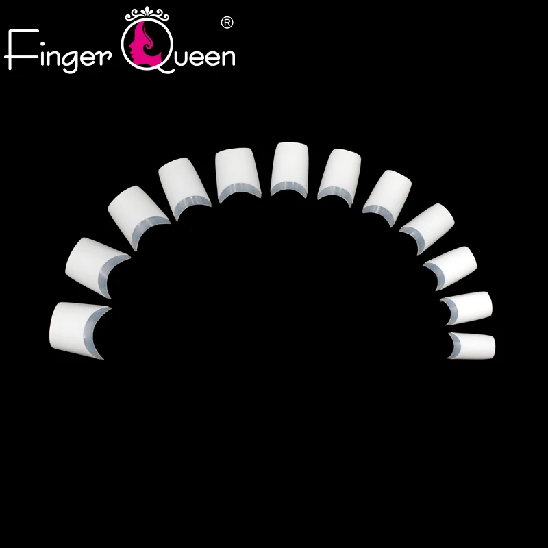 FingerQueen 100 шт Клей балерина половина кончиков ногтей натуральный/прозрачный гроб накладные ногти ABS искусственные DIY Поддельные УФ гель для ногтей