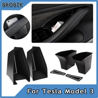 brobik for tesla model 3 car accessories side armrest storage box handle drawer organizer container hidden holder box