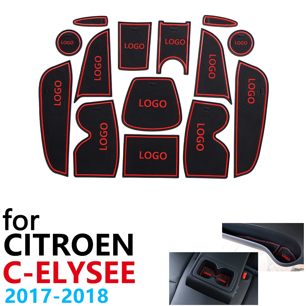 Противоскользящие резиновые чашки подушки двери паз коврик для Citroen C Elysee CElysee
