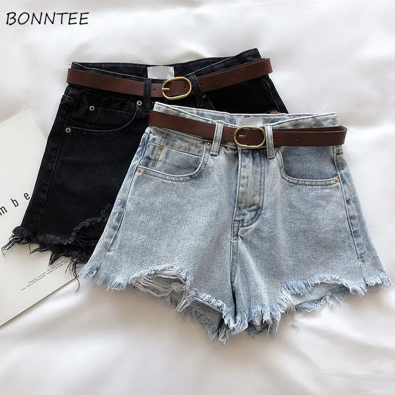 

Denim Shorts Women Students Lady Summer Pockets Simple Chic High Waist Korean Style Streetwear Ulzzang Fashion New 2021 Popular