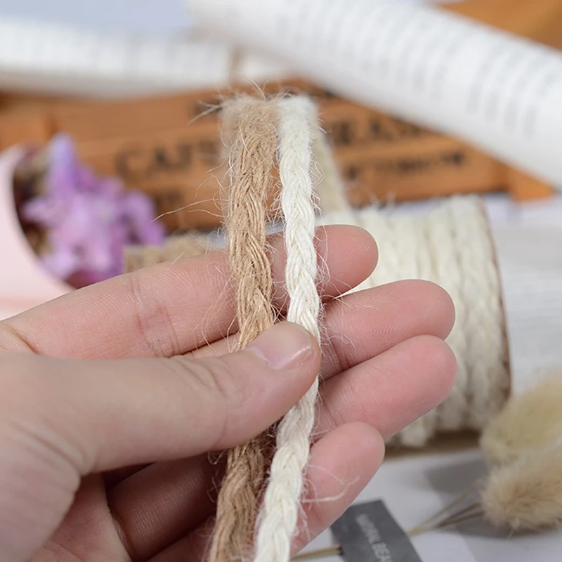 

5Meter Natural Vintage Burlap Jute Ribbons Christmas Party Handwork Gift Wrapping DIY White Jute Ribbon Home Wedding Decorative